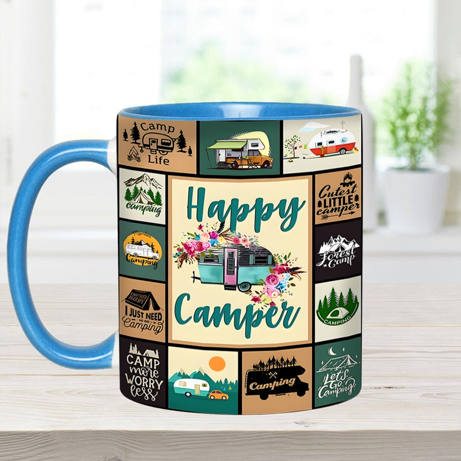 The Camping Vintage Collection Accent Mug Happy Camper Gift For Road Trip Adventurers - Image 12