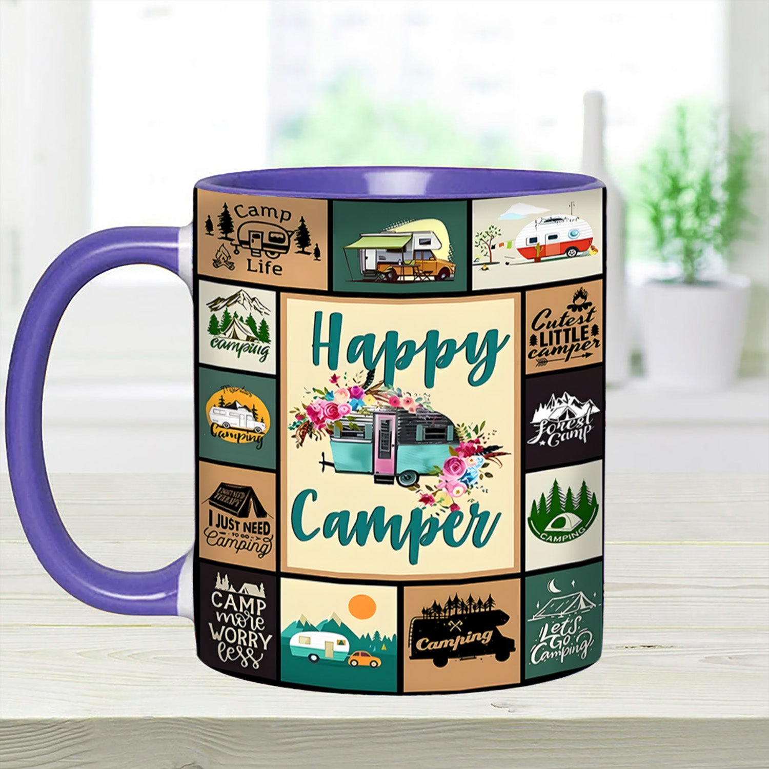 The Camping Vintage Collection Accent Mug Happy Camper Gift For Road Trip Adventurers - Image 14