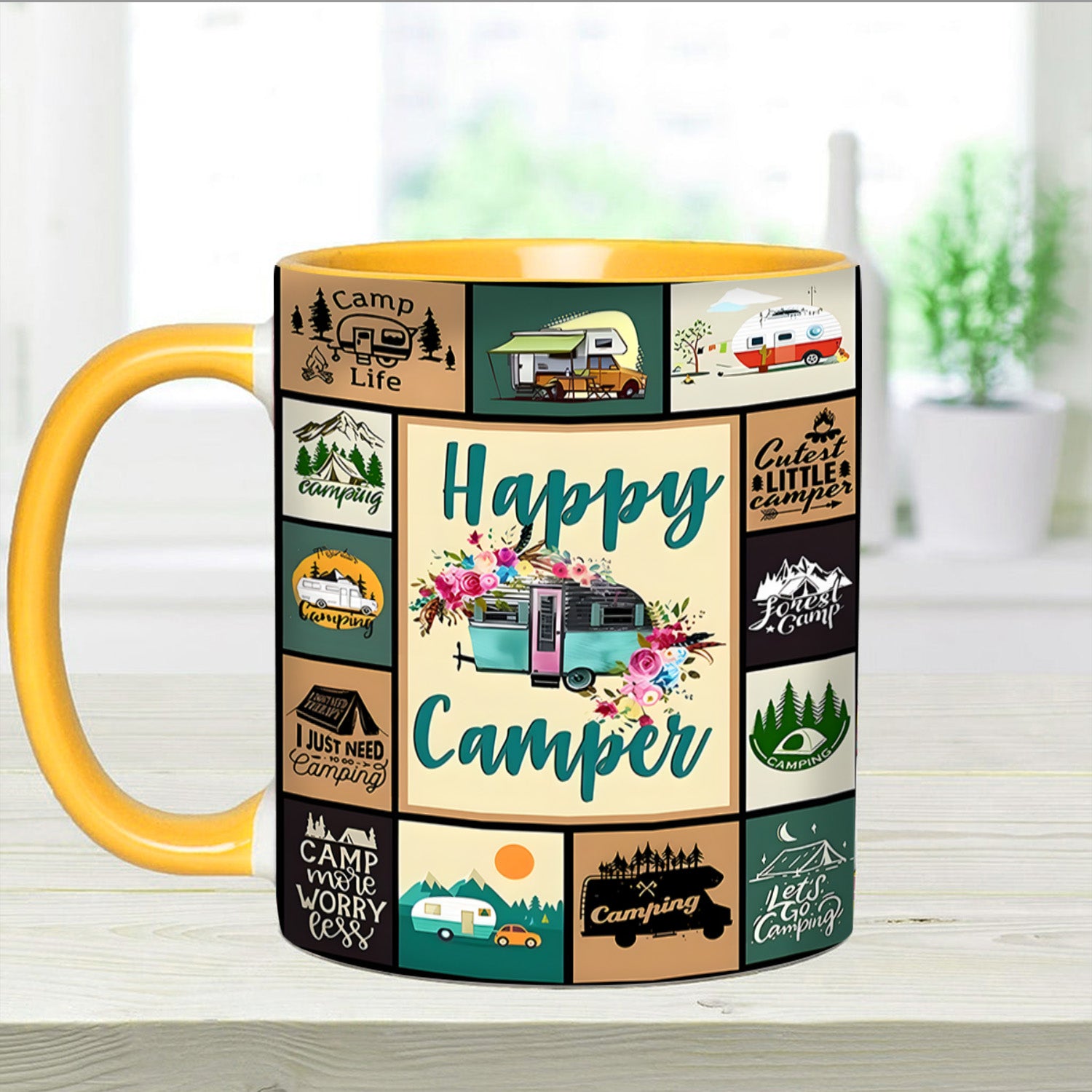 The Camping Vintage Collection Accent Mug Happy Camper Gift For Road Trip Adventurers - Image 15