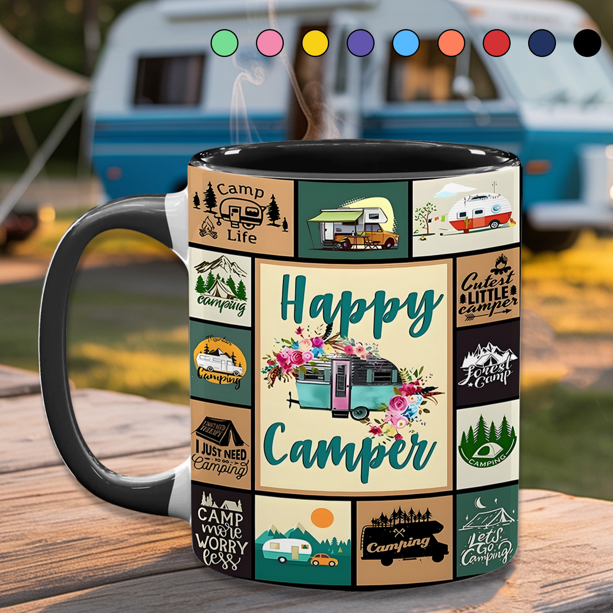 The Camping Vintage Collection Accent Mug Happy Camper Gift For Road Trip Adventurers - Image 7
