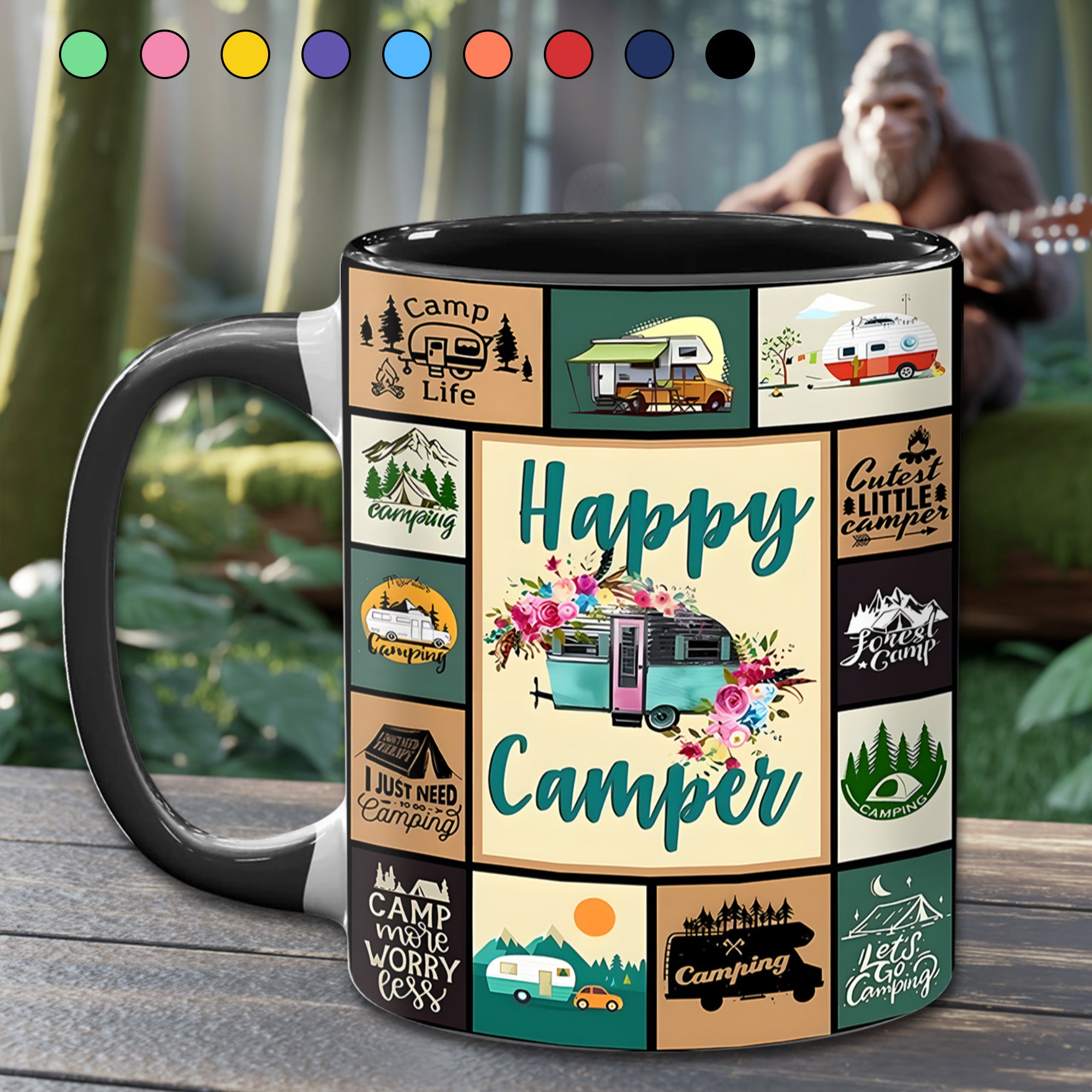 The Camping Vintage Collection Accent Mug Happy Camper Gift For Road Trip Adventurers - Image 6
