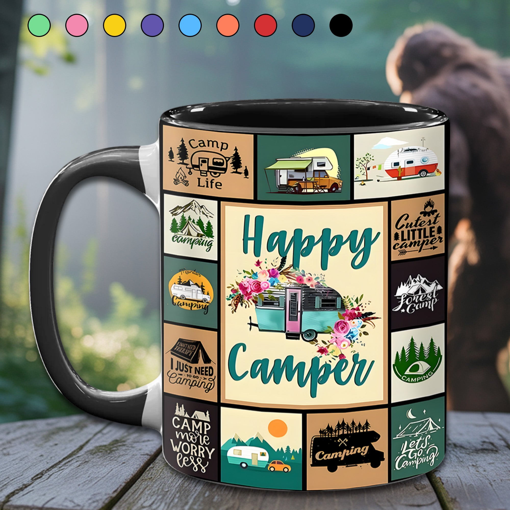 The Camping Vintage Collection Accent Mug Happy Camper Gift For Road Trip Adventurers - Image 9