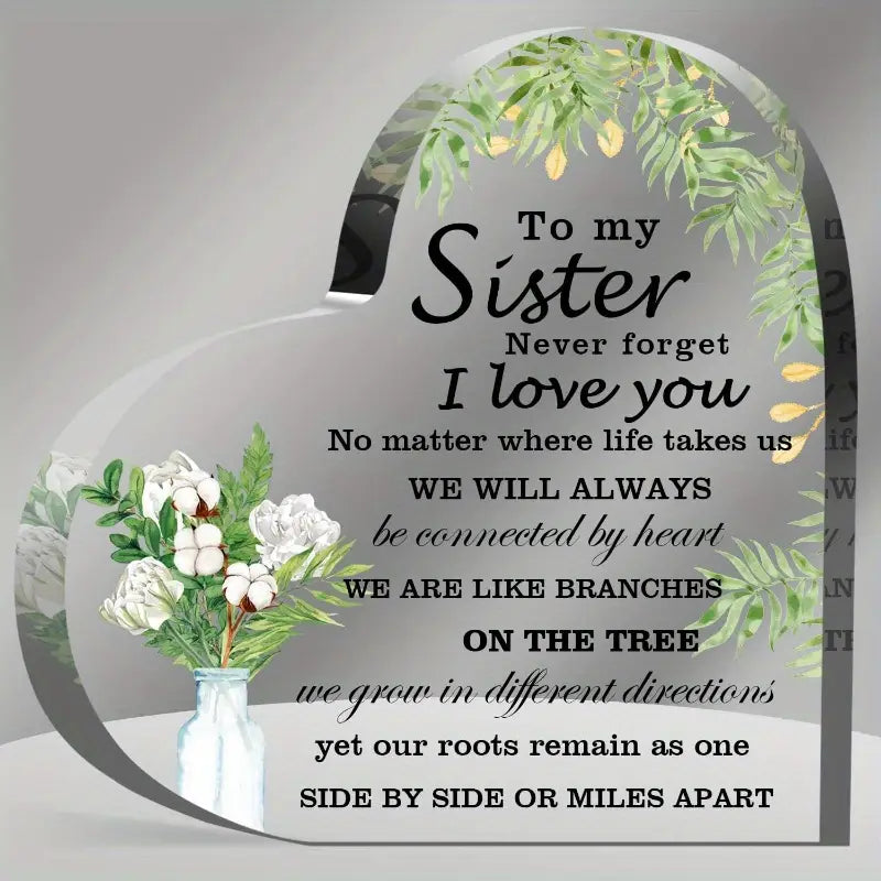 To My Sister Never Forget I Love You Acrylic Plaque Gift For Sister Birthday Presents For Her