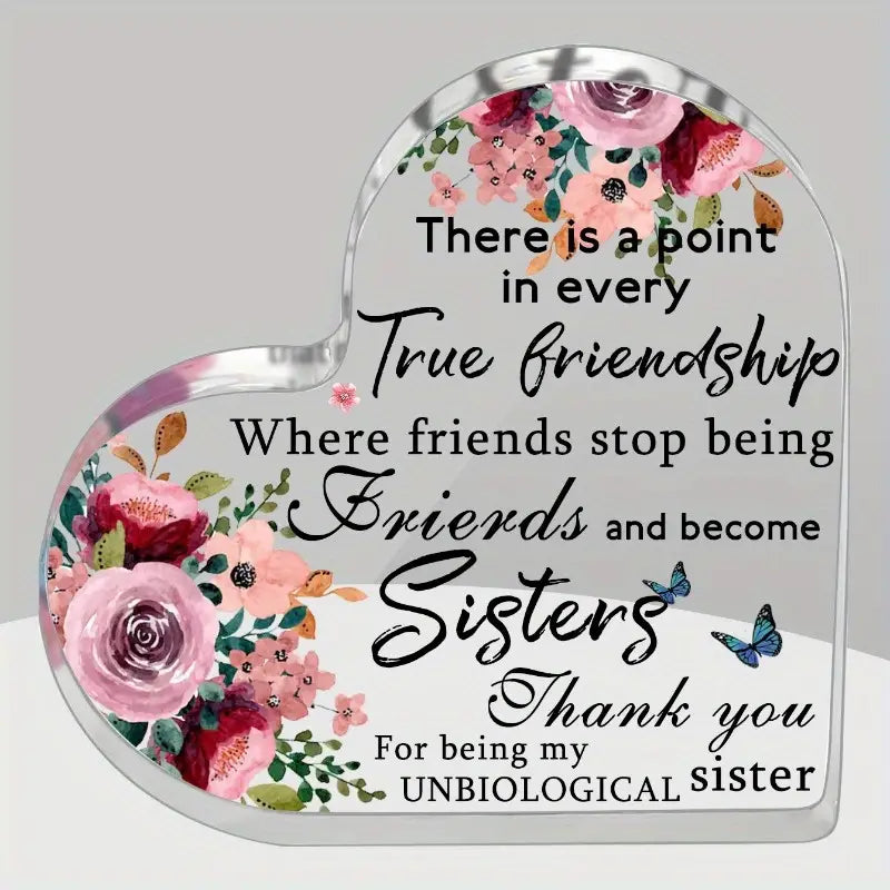 True Friendship Acrylic Plaque Gift For Friend And Sister 2 Unique Birthday Gifts - Image 2