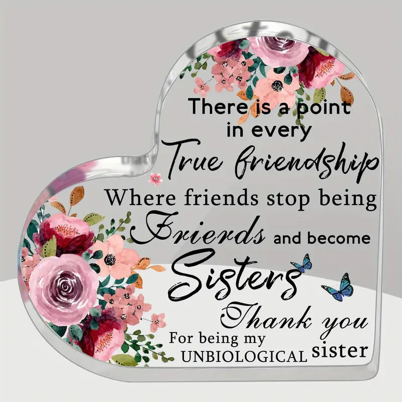 True Friendship Acrylic Plaque Gift For Friend And Sister 2 Unique Birthday Gifts