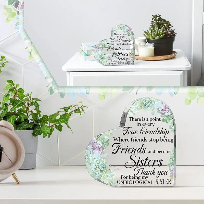 True Friendship Acrylic Plaque Gift For Friend And Sister Best Birthday Gifts - Image 2