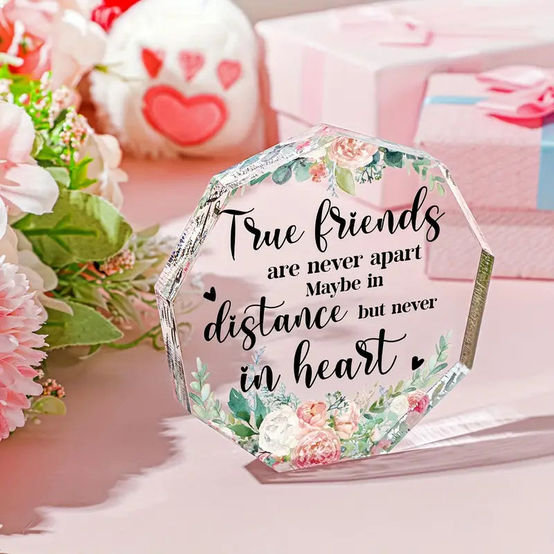 True Friendship Are Never Apart Acrylic Plaque Gift For Friend Good Birthday Gifts - Image 2