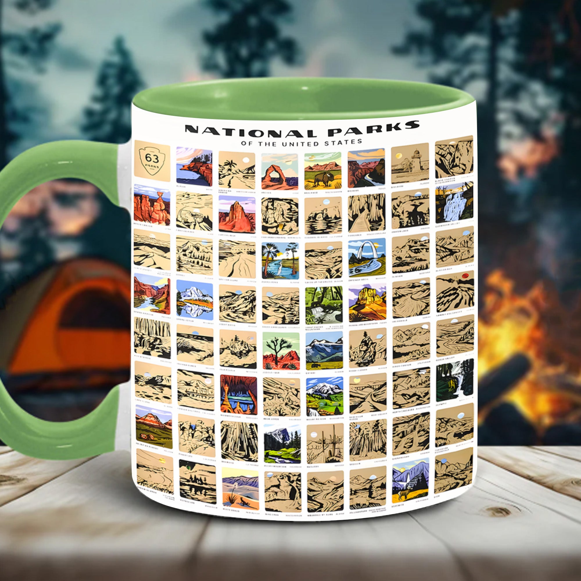 US National Park Bucket List Accent Mug Gifts For People Who Love Their Buck