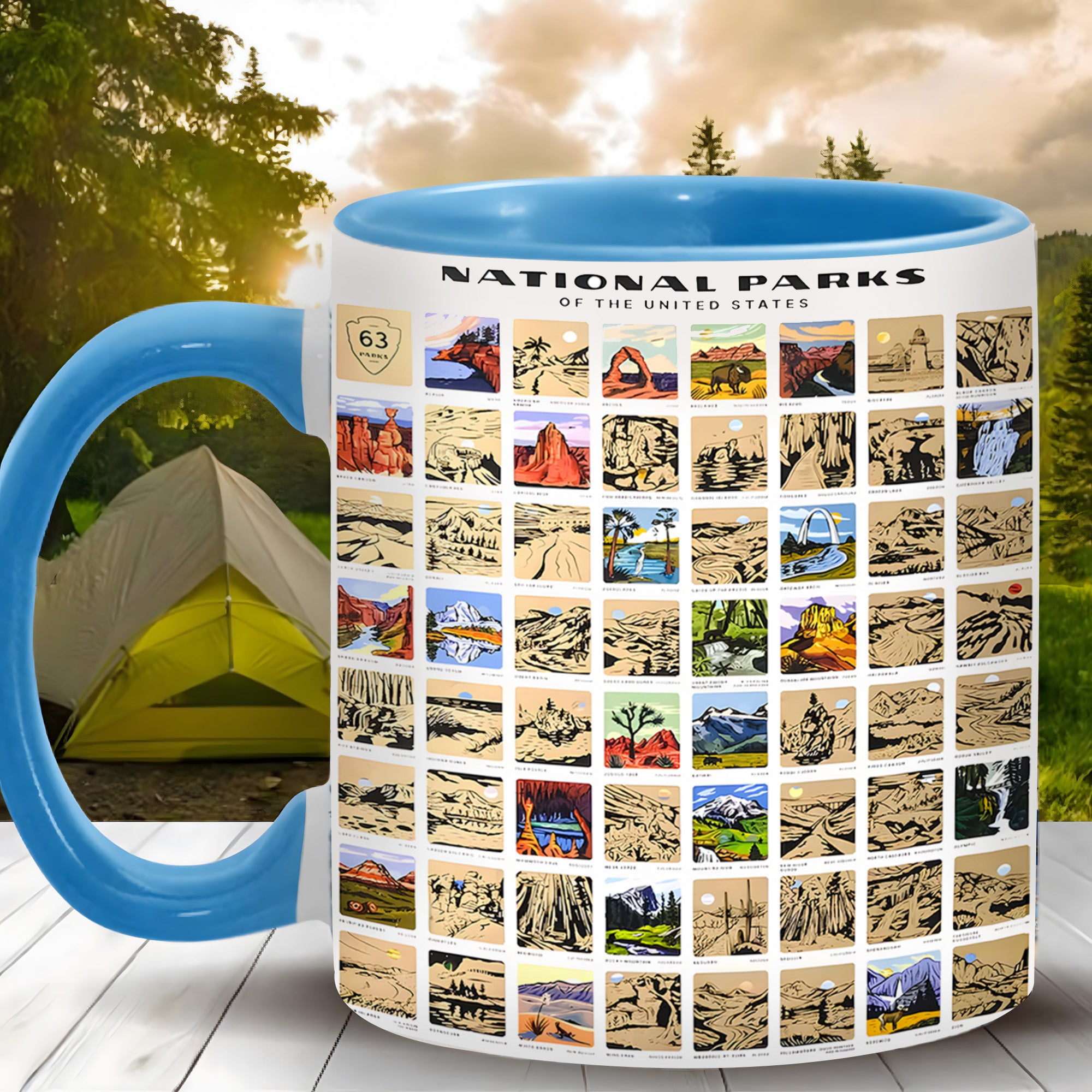 US National Park Bucket List Accent Mug Gifts For People Who Love Their Buck - Image 11