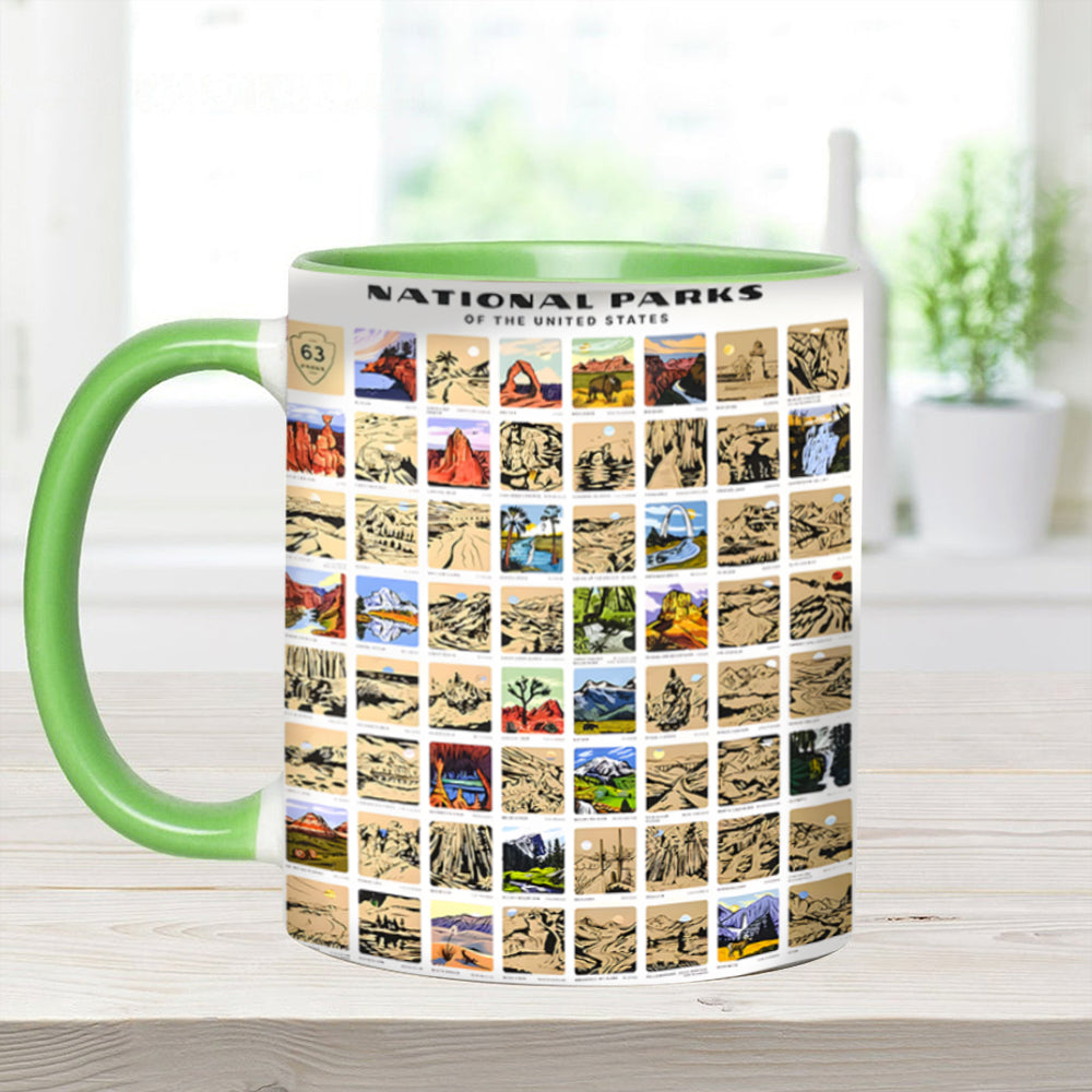 US National Park Bucket List Accent Mug Gifts For People Who Love Their Buck - Image 2
