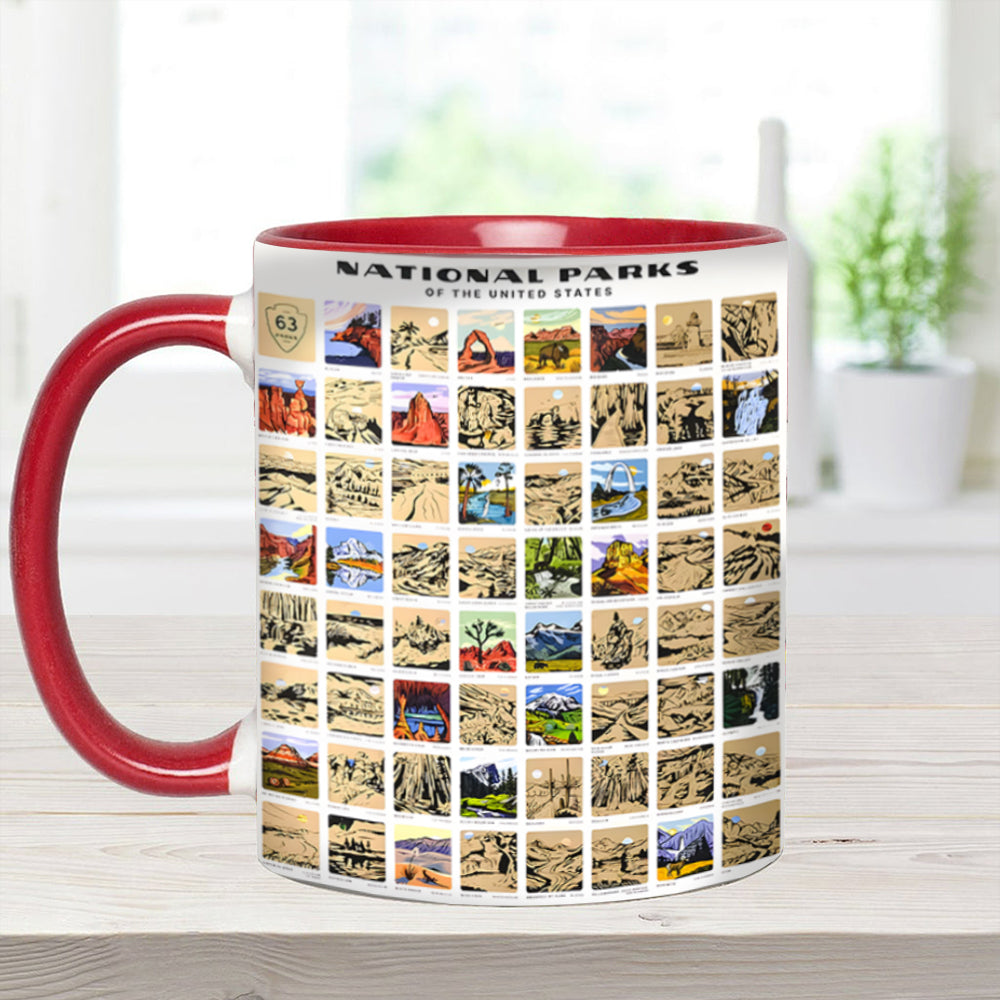 US National Park Bucket List Accent Mug Gifts For People Who Love Their Buck - Image 8