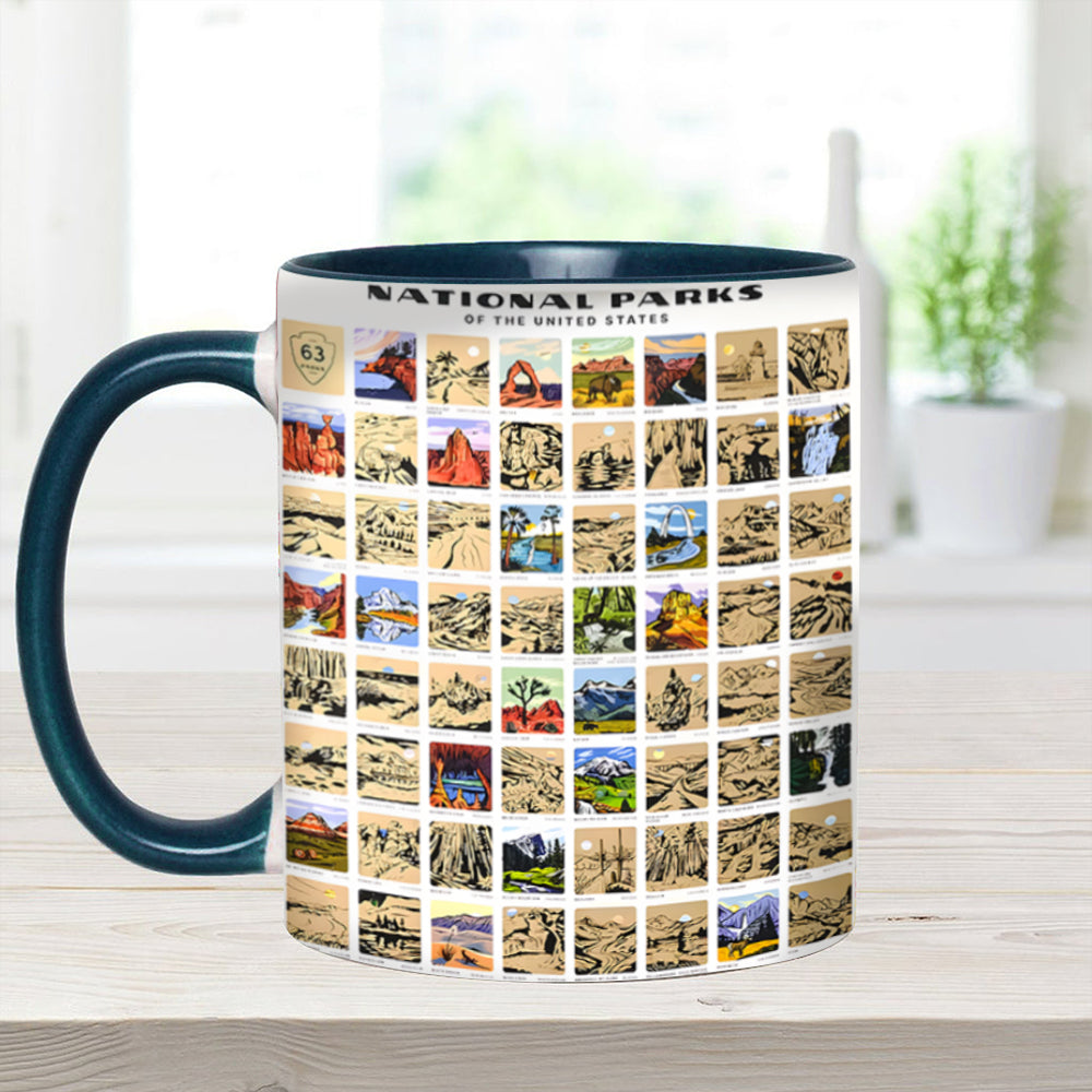 US National Park Bucket List Accent Mug Gifts For People Who Love Their Buck - Image 13