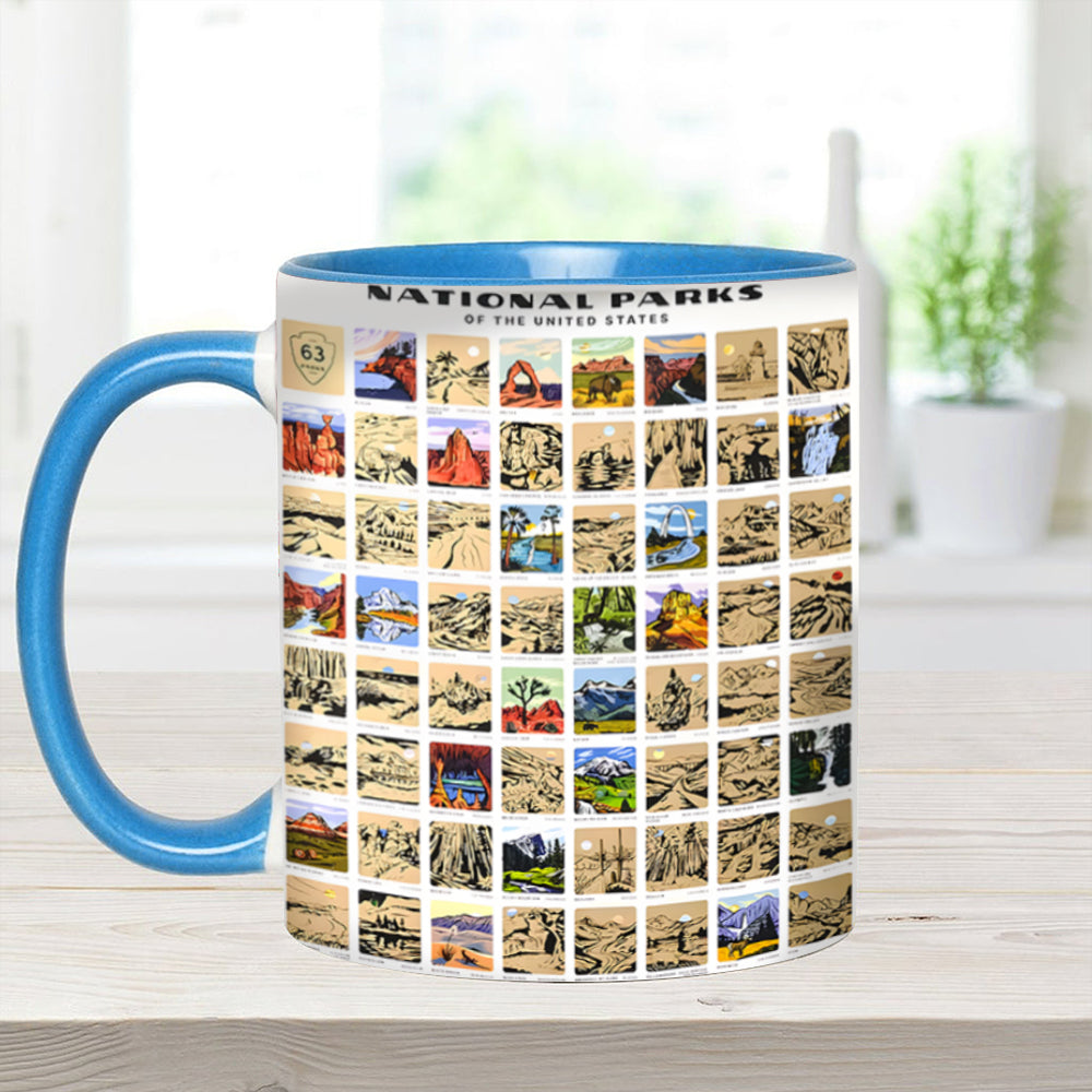 US National Park Bucket List Accent Mug Gifts For People Who Love Their Buck - Image 3