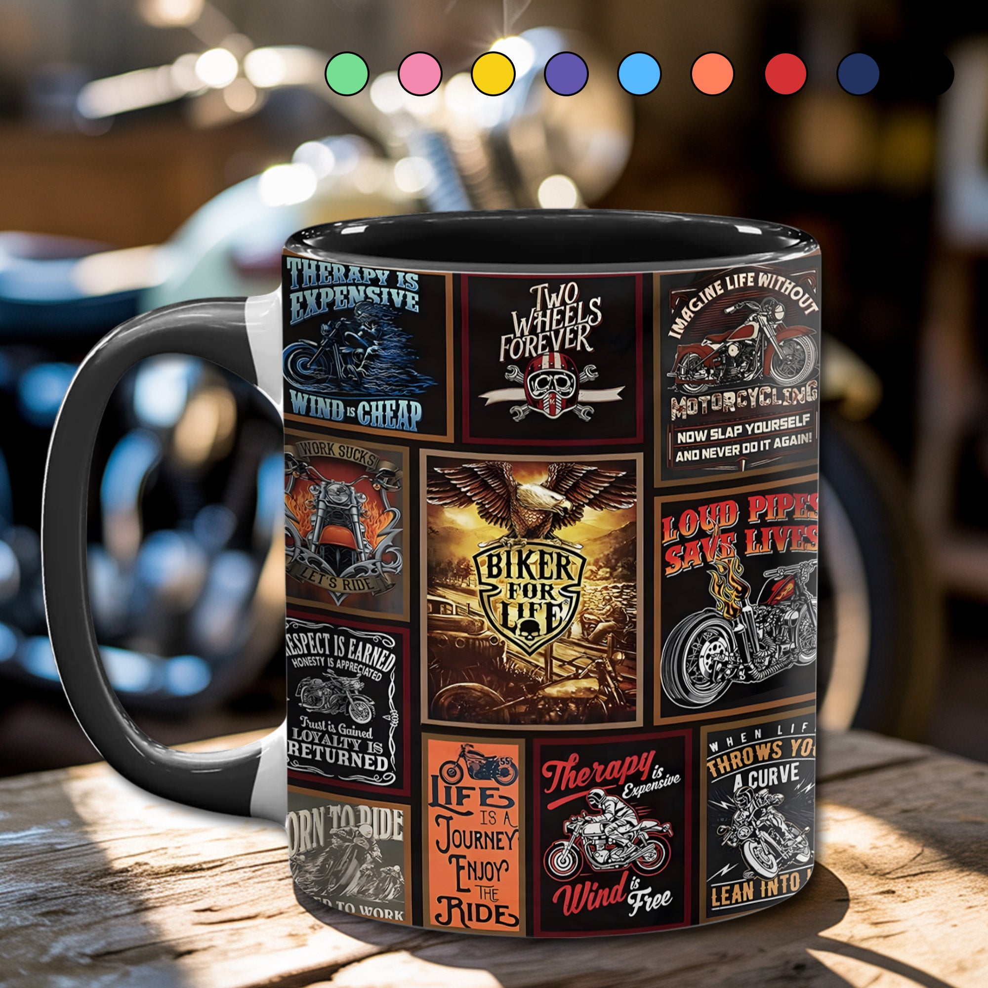 Vintage Biker Collection Accent Mug Biker Gift For Best Friends - Image 2