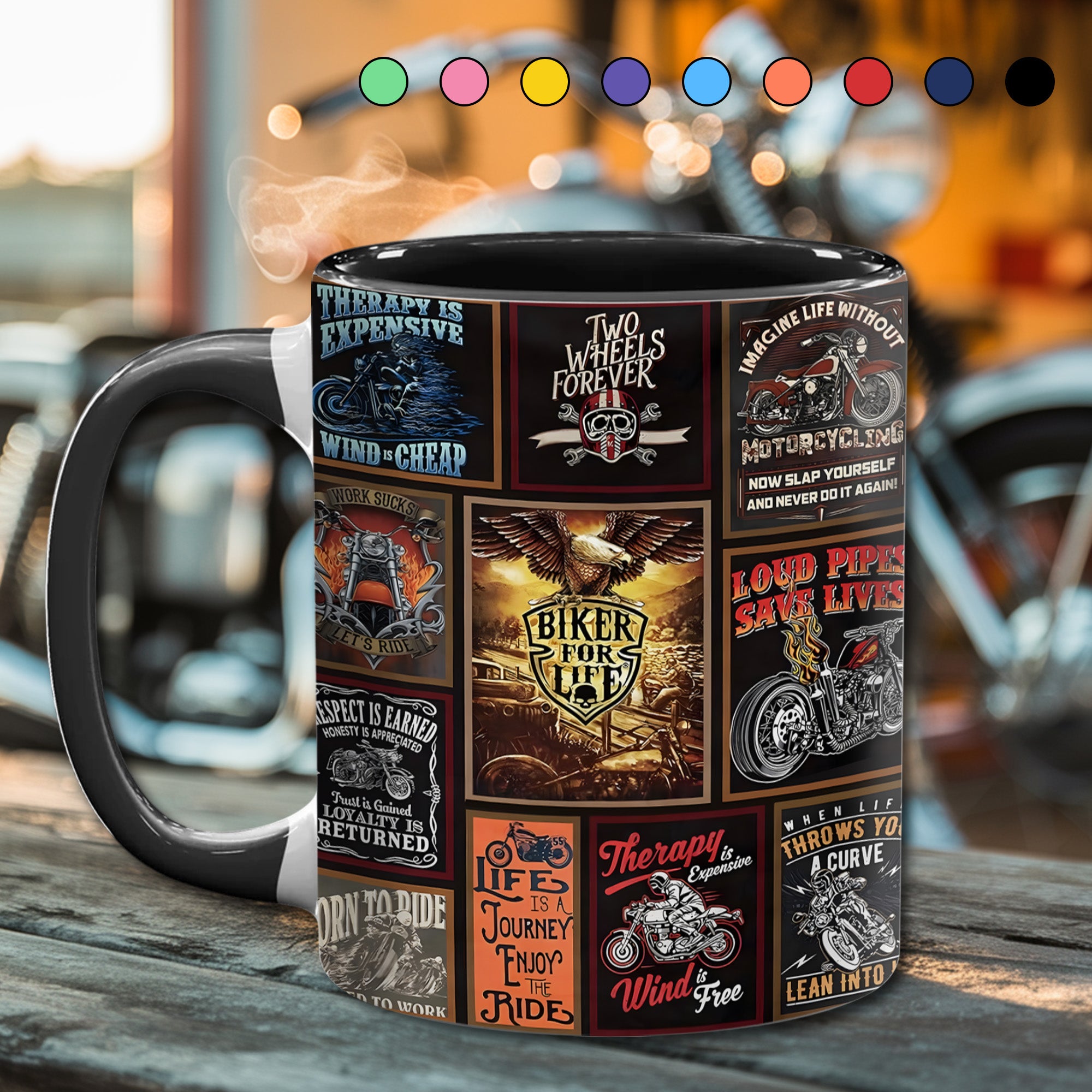 Vintage Biker Collection Accent Mug Biker Gift For Best Friends - Image 5