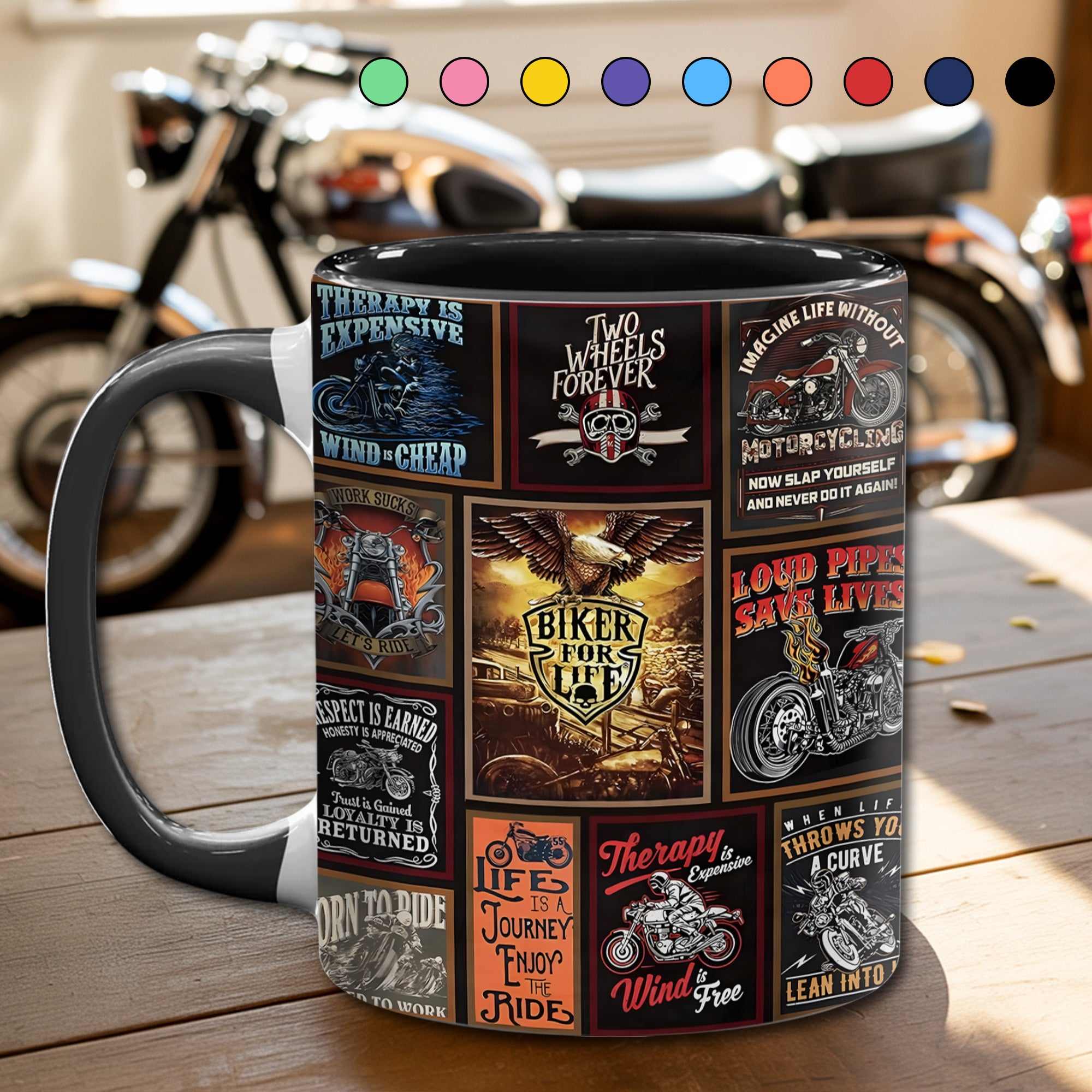 Vintage Biker Collection Accent Mug Biker Gift For Best Friends - Image 4