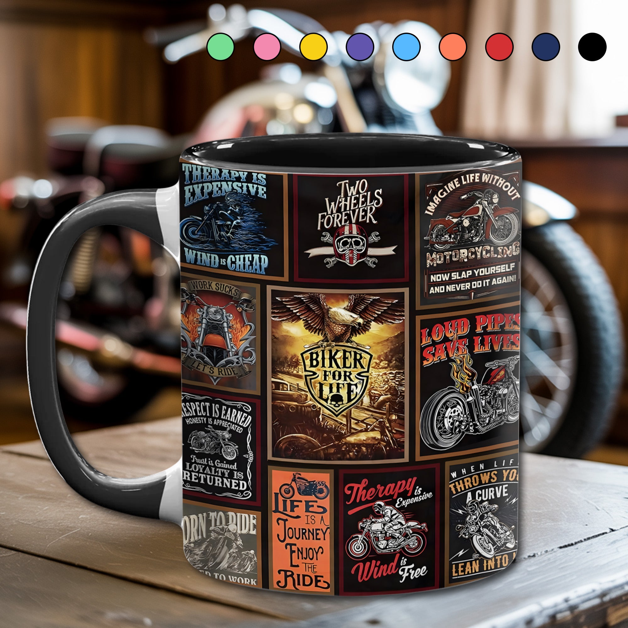 Vintage Biker Collection Accent Mug Biker Gift For Best Friends - Image 3