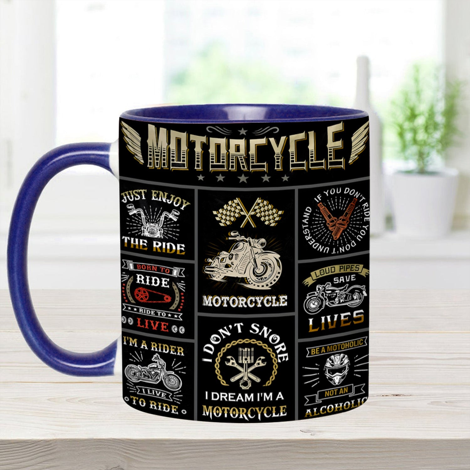 Vintage Motorcycle Collection Accent Mug Gift Ideas For Mother - Image 10