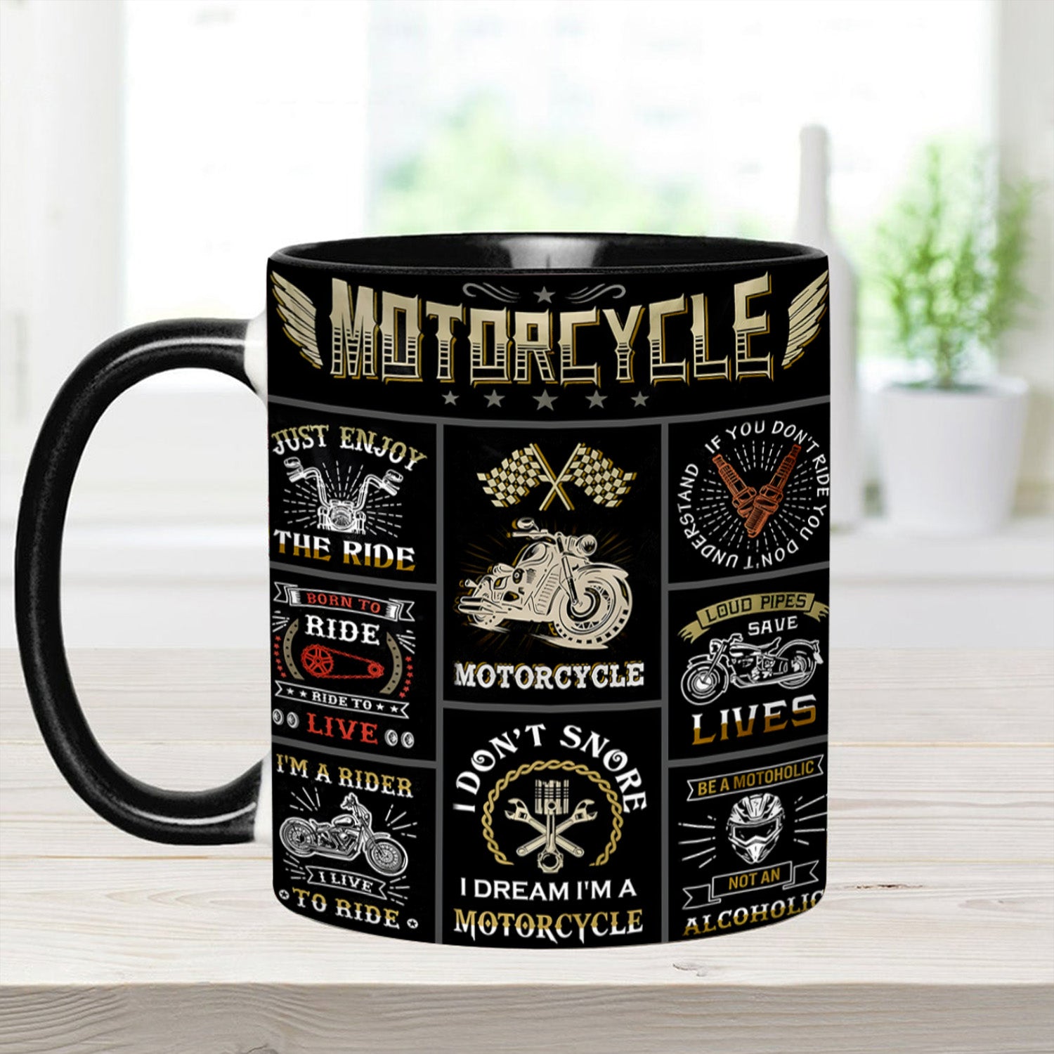 Vintage Motorcycle Collection Accent Mug Gift Ideas For Mother - Image 14