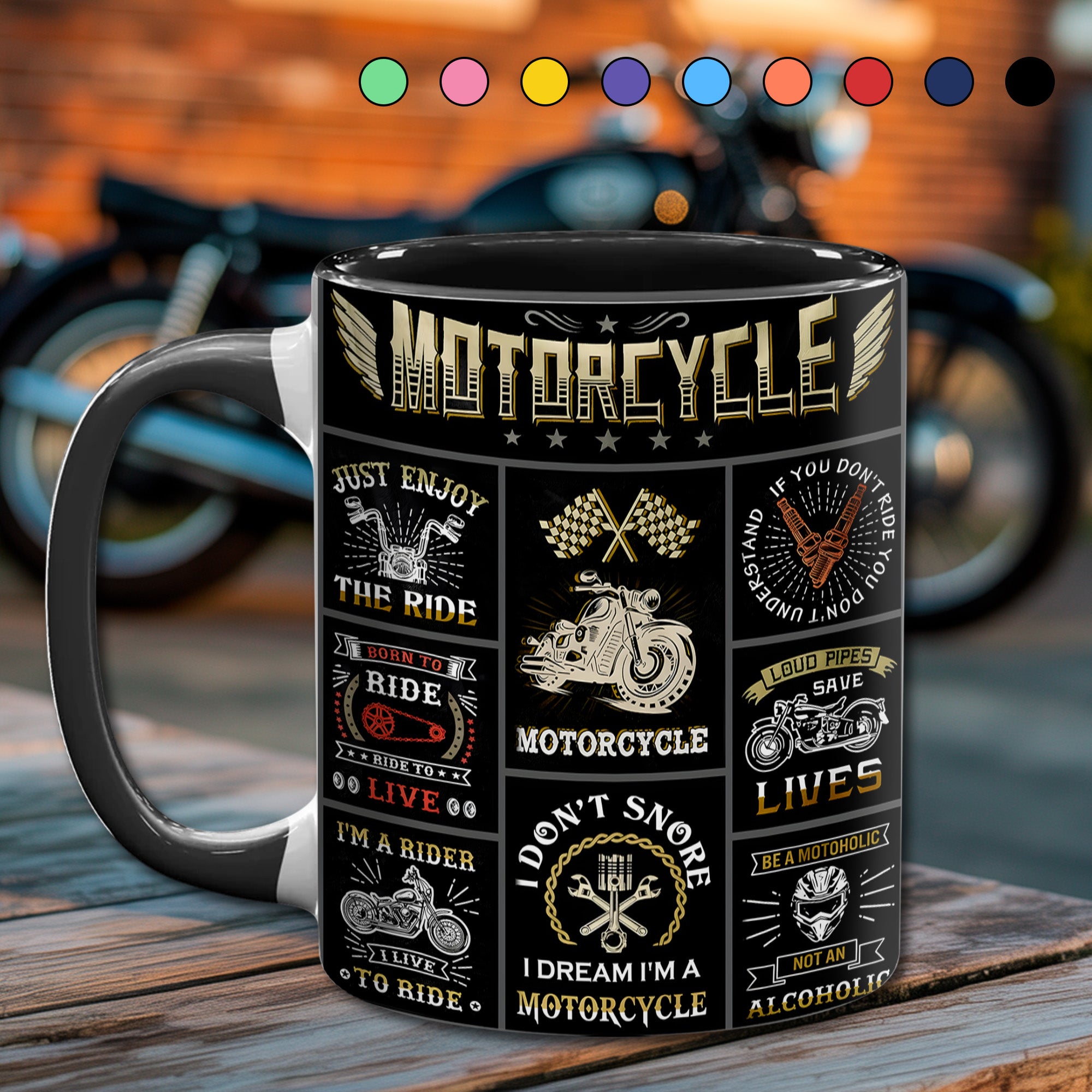 Vintage Motorcycle Collection Accent Mug Gift Ideas For Mother