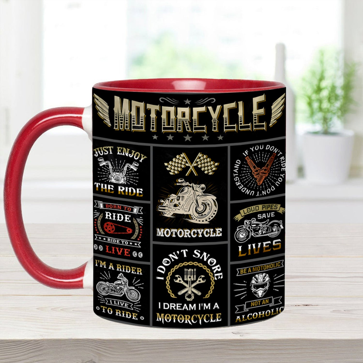 Vintage Motorcycle Collection Accent Mug Gift Ideas For Mother - Image 13