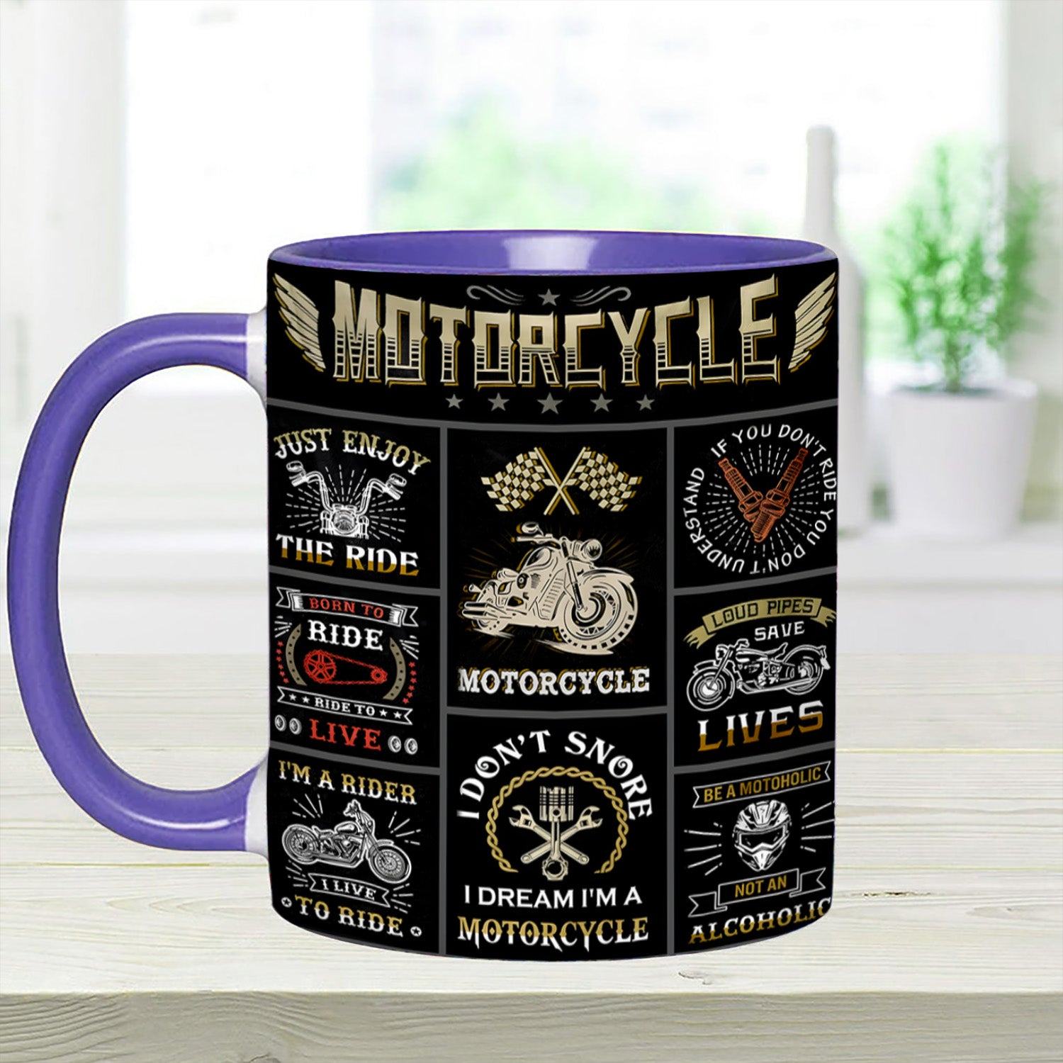 Vintage Motorcycle Collection Accent Mug Gift Ideas For Mother - Image 6