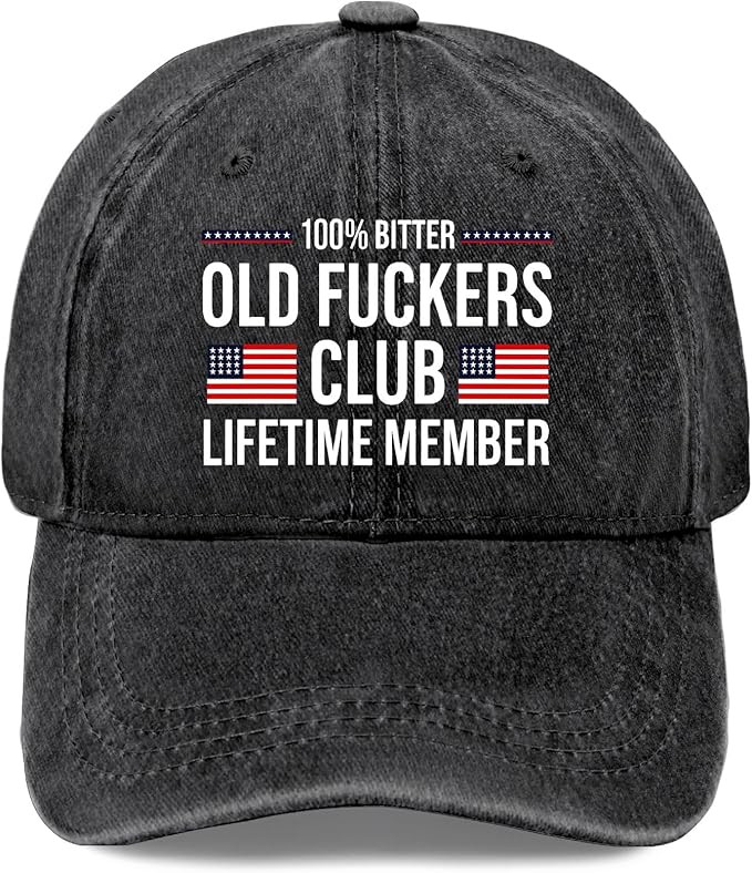 100' Bitter Old Fuckers Baseball Cap Lifetime Member American Flag Hat Gift For Dad - Tradiviet