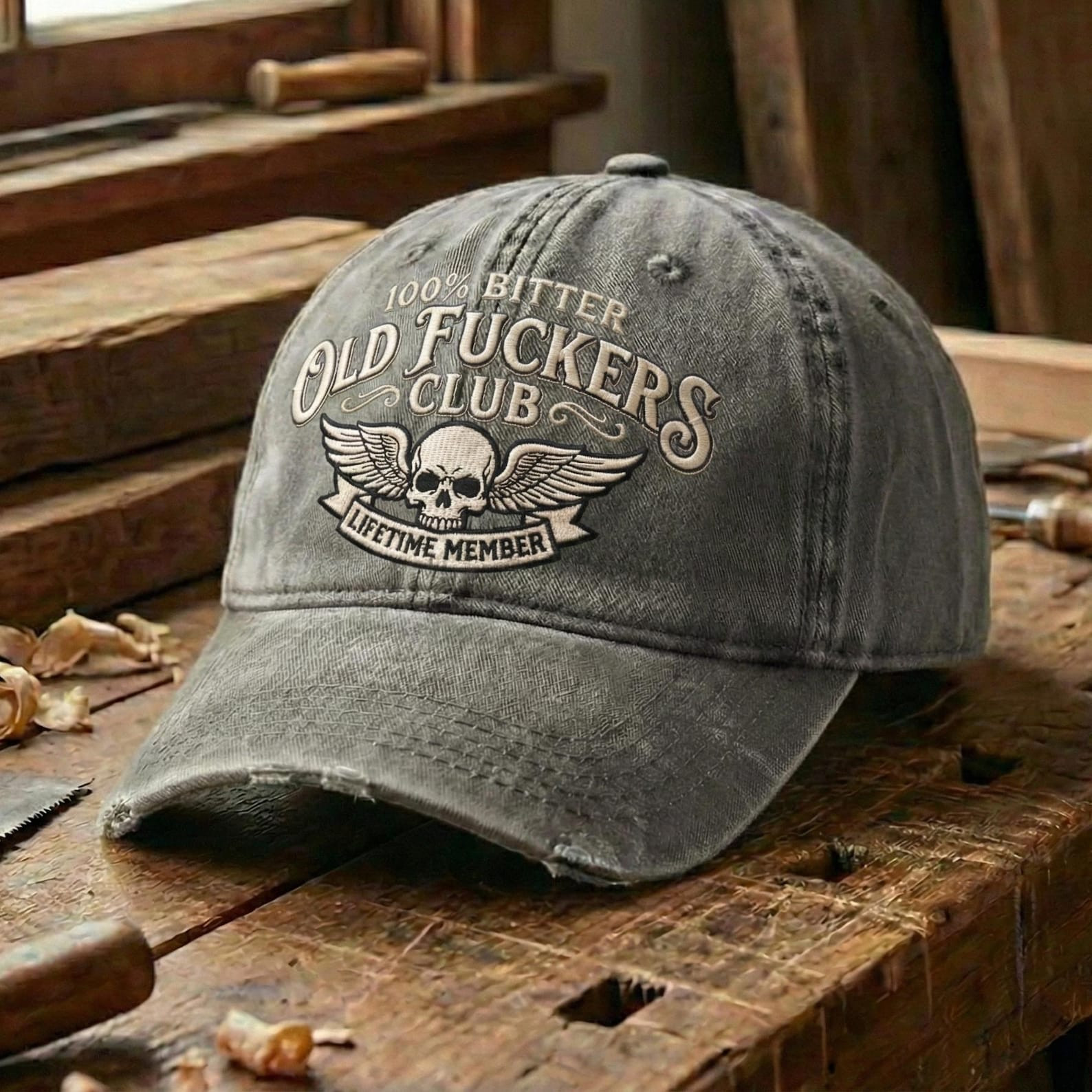 100' Bitter Old Fuckers Baseball Cap Lifetime Member Hat Gift Ideas For Men - Tradiviet - Image 3