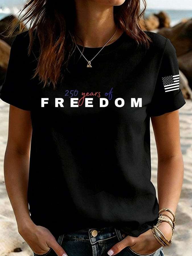 250 Years of Freedom Shirt Womens USA 250th Anniversary Apparel Fourth of July Gift - Tradiviet