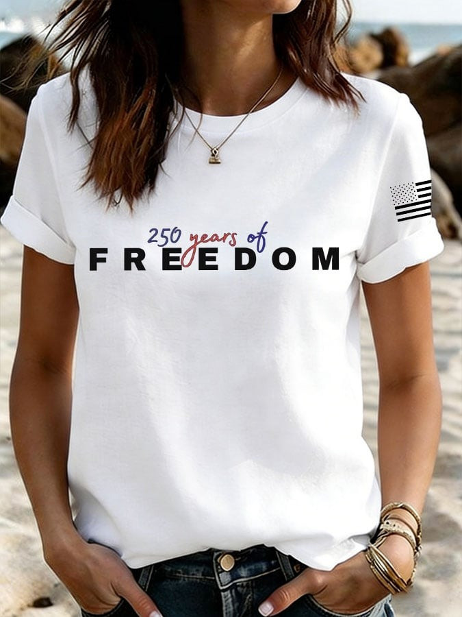 250 Years of Freedom Shirt Womens USA 250th Anniversary Apparel Fourth of July Gift - Tradiviet - Image 2