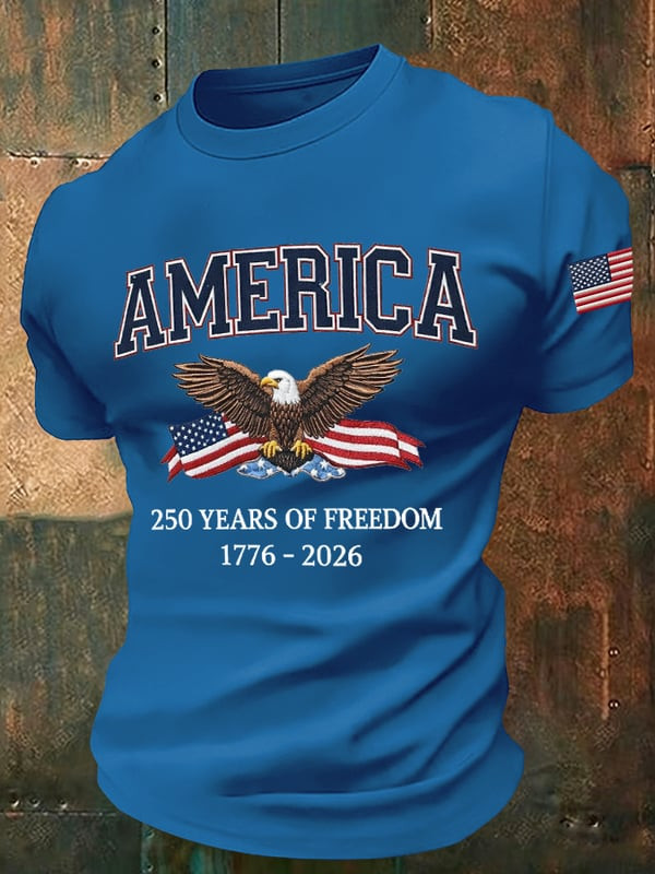 250 Years Of Freedom T-Shirt Patriotic America 1776 2026 Clothing Gift For Men - Tradiviet - Image 4