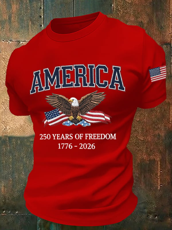 250 Years Of Freedom T-Shirt Patriotic America 1776 2026 Clothing Gift For Men - Tradiviet - Image 3