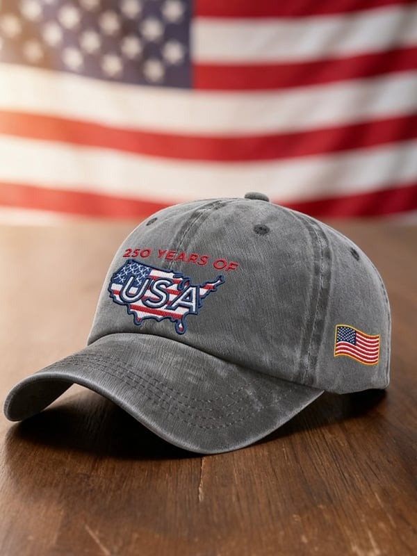 250 Years of USA Patriotic Baseball Cap Vintage Independence Celebration Merch Gifts For Him - Tradiviet