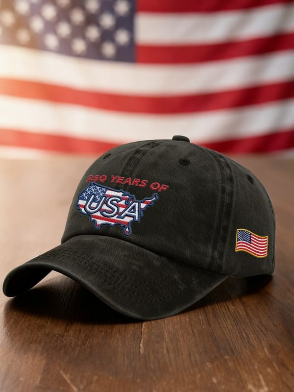 250 Years of USA Patriotic Baseball Cap Vintage Independence Celebration Merch Gifts For Him - Tradiviet - Image 2