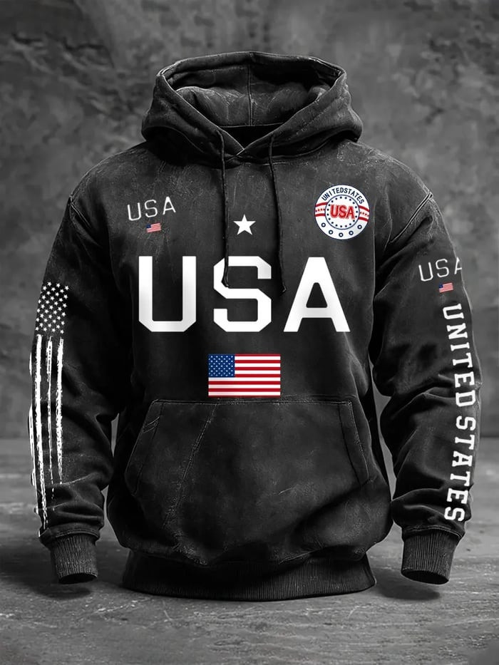 250th Anniversary Hoodie Mens 1776 2026 American Flag Print Independence Day Merch - Tradiviet