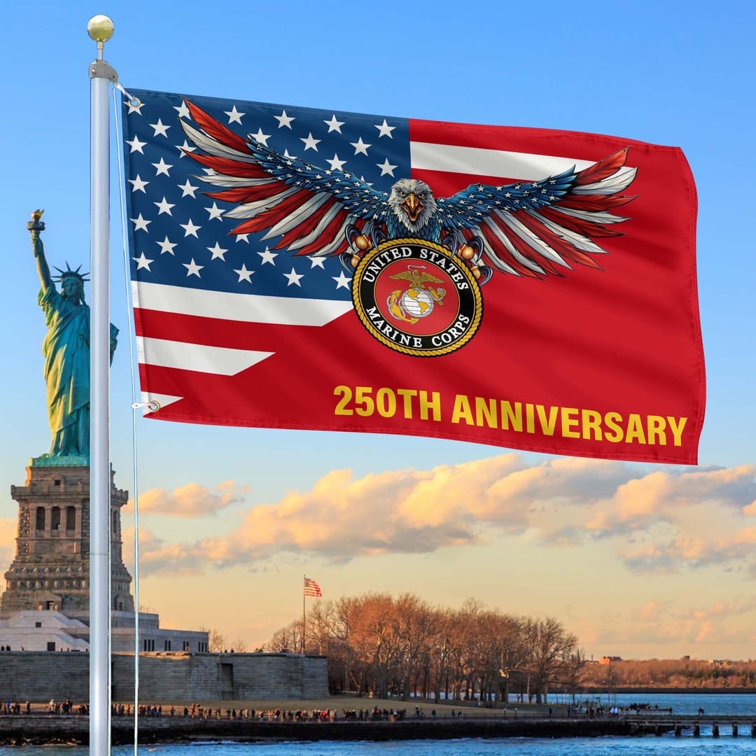 250th Anniversary Marine Corps Flag Best Gifts On Father's Day for USMC - Tradiviet