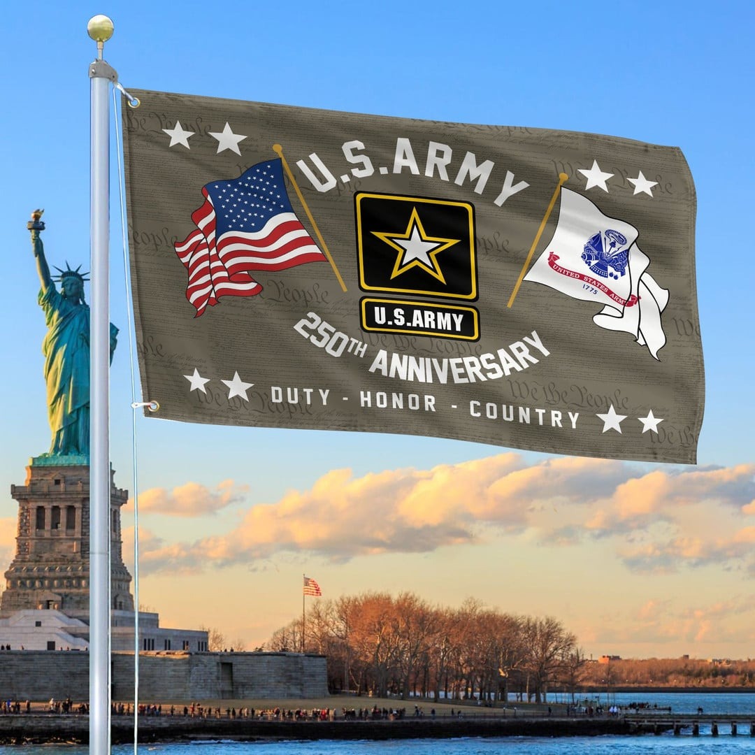 250th Anniversary Of The Army Grommet Flag Army Veteran Gift On Father's Day - Tradiviet
