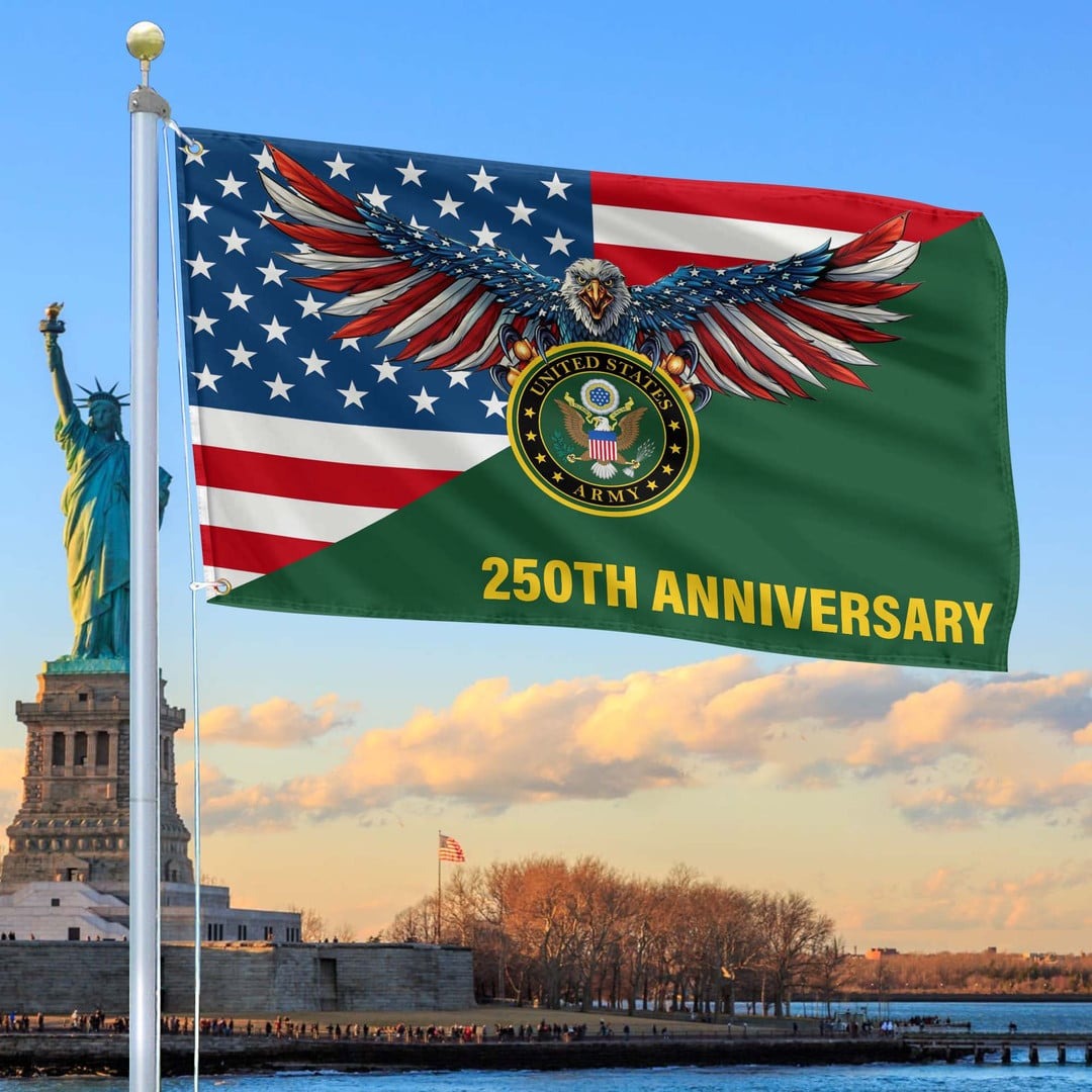 250th Anniversary Of The Army Grommet Flag Gifts For Army Veteran Patriotic Home Decor - Tradiviet