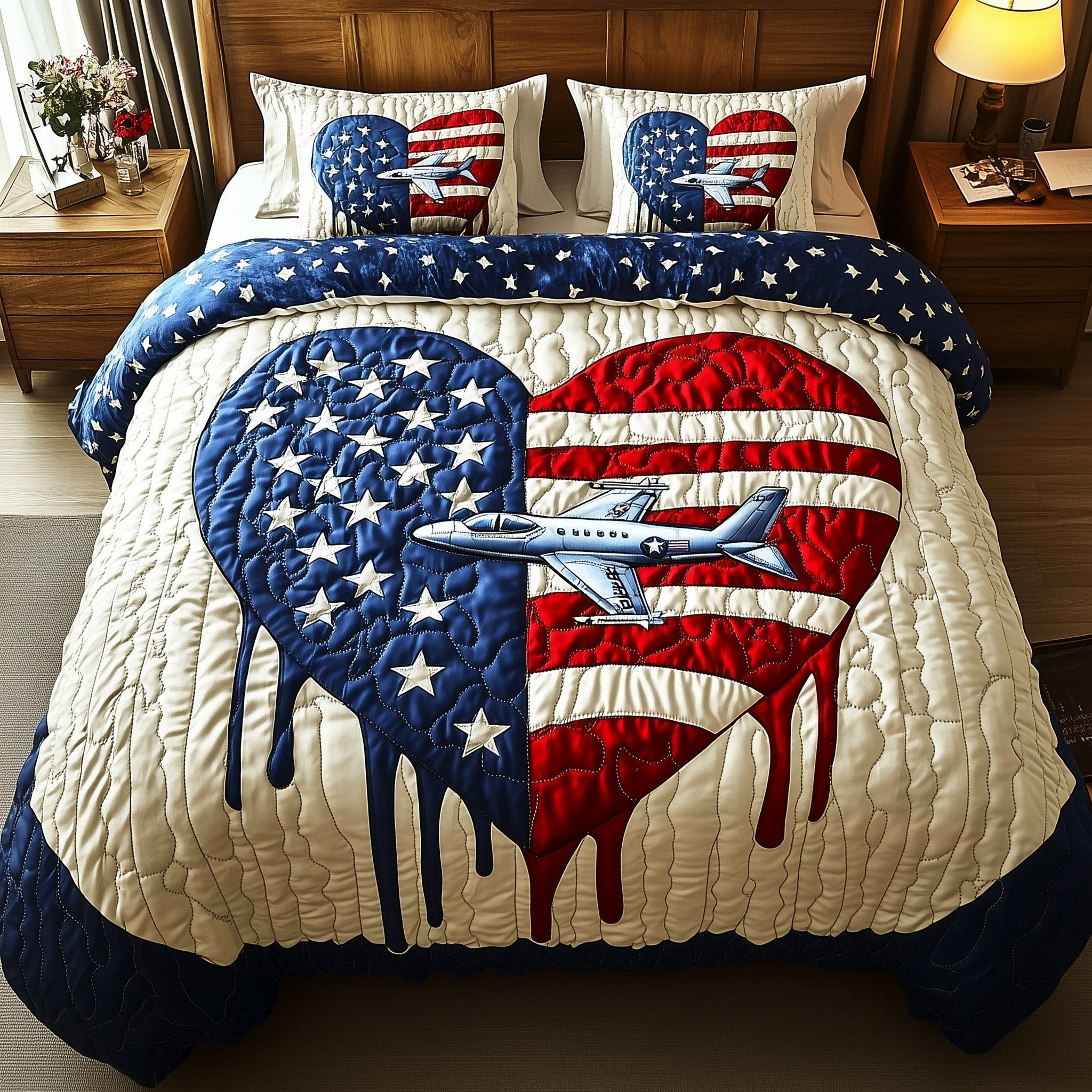 4th of July  Quilted Bedding Set Best Gifts For New Moms