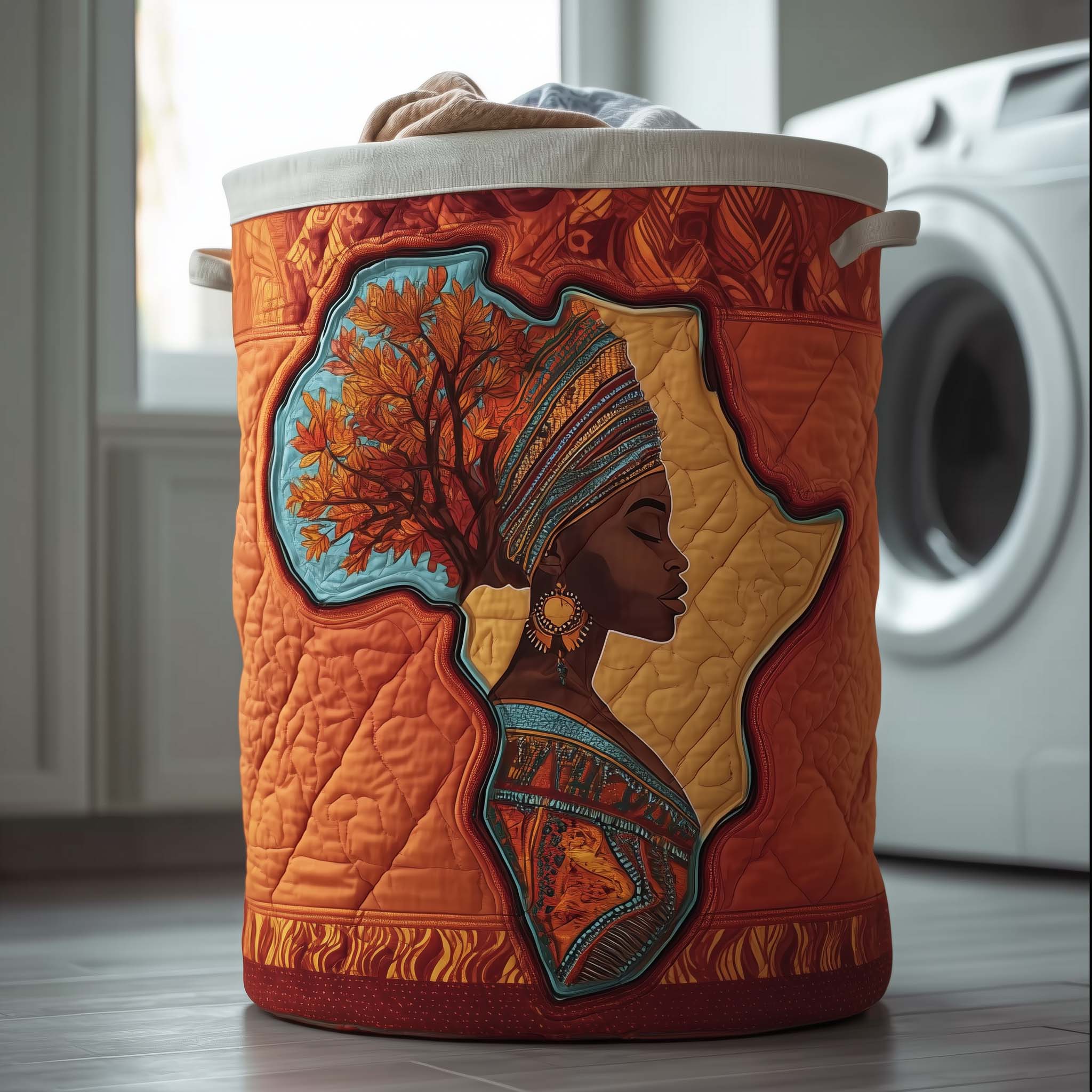 African Dream Quilted Laundry Basket Best Laundry Hamper Dad Birthday Gifts - Tradiviet