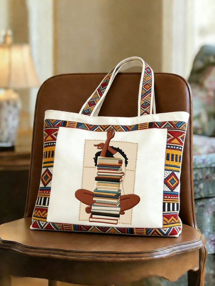 African Tribal Print Tote Bag Retro Black Culture Shoulder Bag Gift For Women - Tradiviet