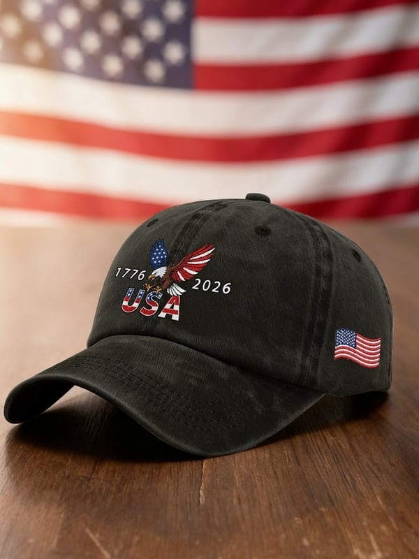 America 1776-2026 Eagle Flag Baseball Cap 250th Independence Anniversary Merch Gifts For Him - Tradiviet