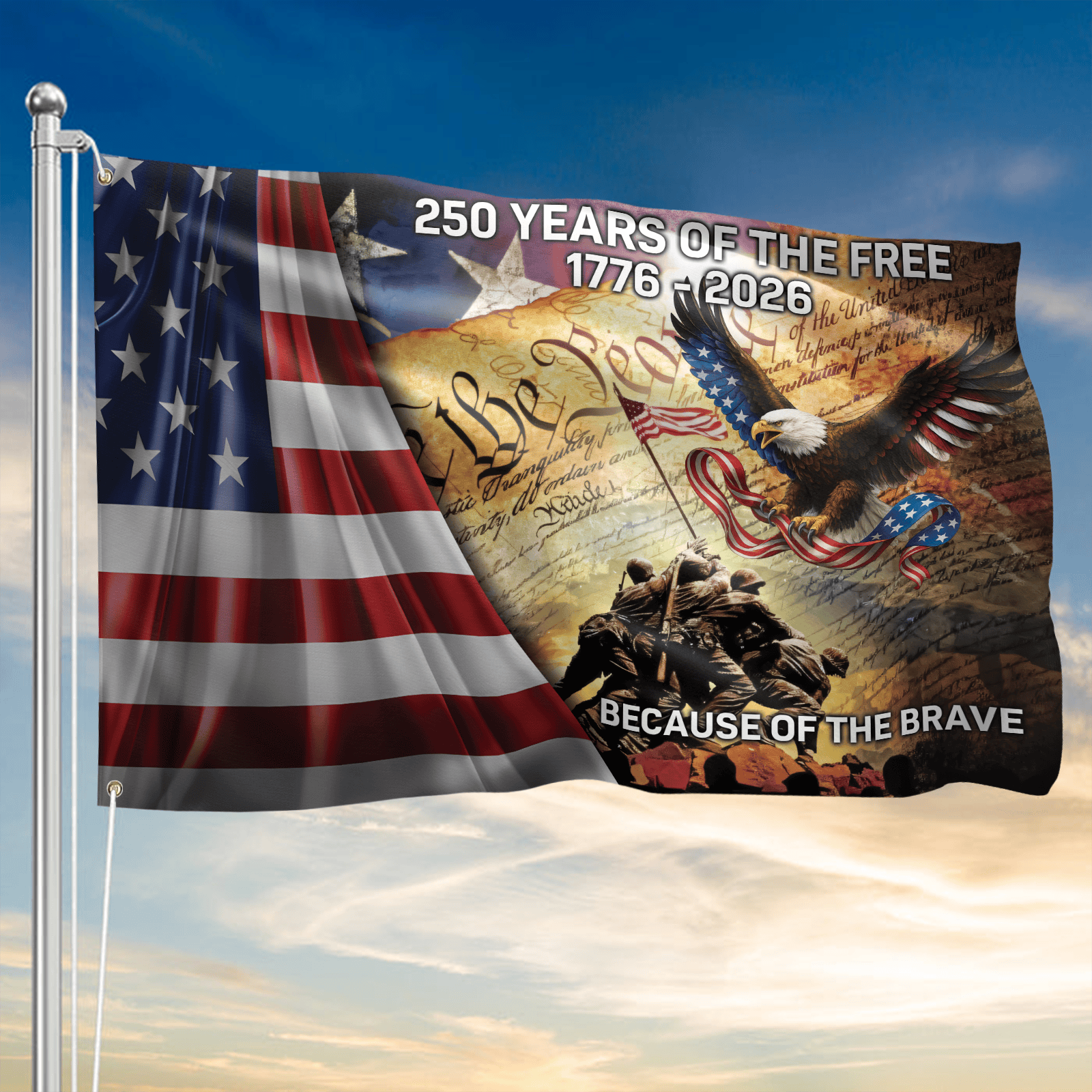 America 250 Years Flag 1776 2026 USA Independence House Decor Gift For Men - Tradiviet
