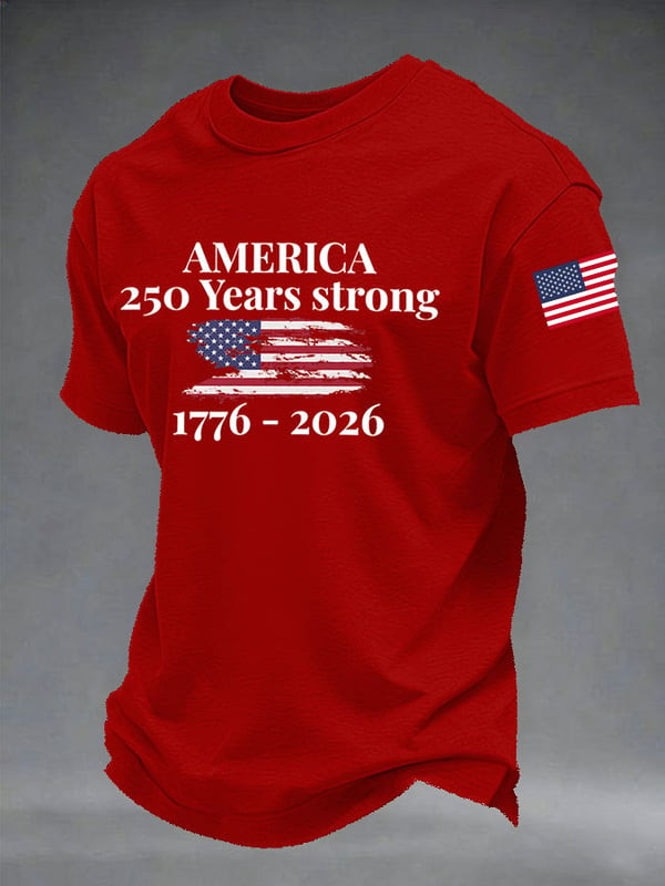 America 250 Years Strong T-Shirt Vintage American Flag 1776 2026 Clothing Gift Ideas - Tradiviet - Image 4