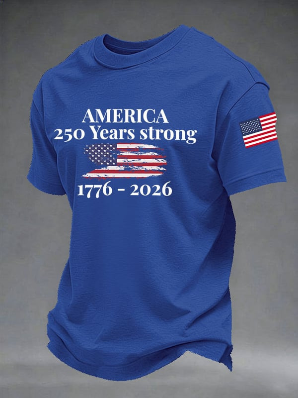 America 250 Years Strong T-Shirt Vintage American Flag 1776 2026 Clothing Gift Ideas - Tradiviet - Image 5