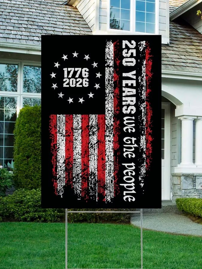 America 250th Anniversary Yard Sign 250 Years of Freedom Lawn Sign Patriotic Decor - Tradiviet