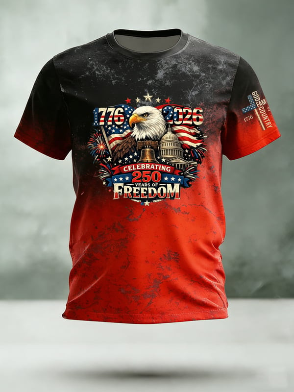 America Celebrates 250Th Anniversary T-Shirt 1776 2026 Liberty Eagle USA Tee Gift For Him - Tradiviet - Image 2