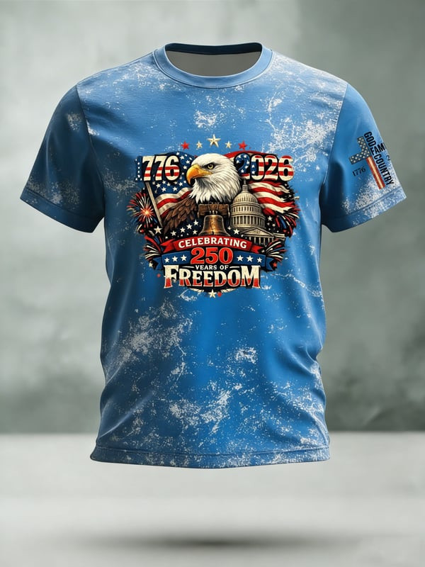 America Celebrates 250Th Anniversary T-Shirt 1776 2026 Liberty Eagle USA Tee Gift For Men - Tradiviet