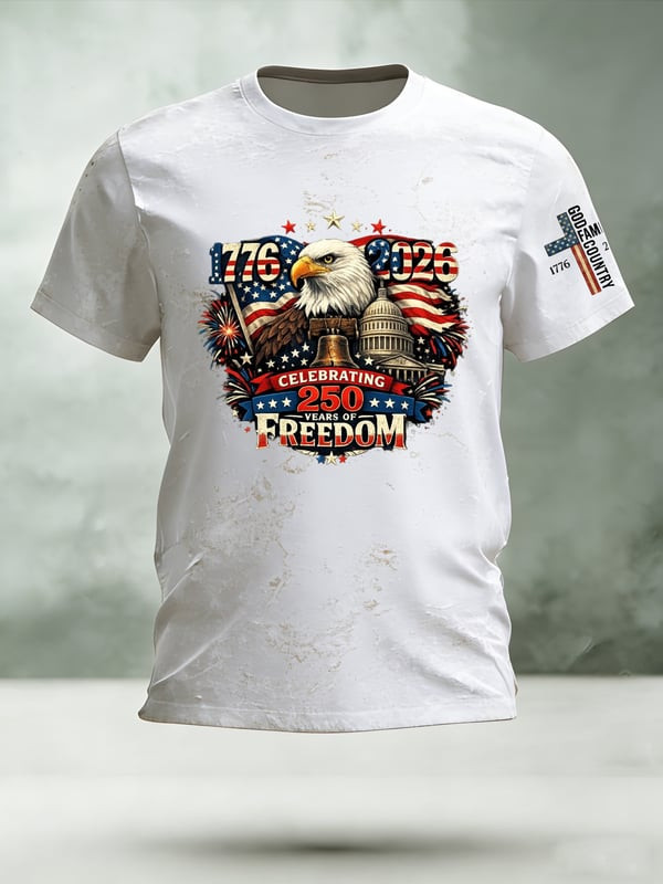 America Celebrates 250Th Anniversary T-Shirt 1776 2026 Liberty Eagle USA Tee Gift For Men - Tradiviet - Image 4