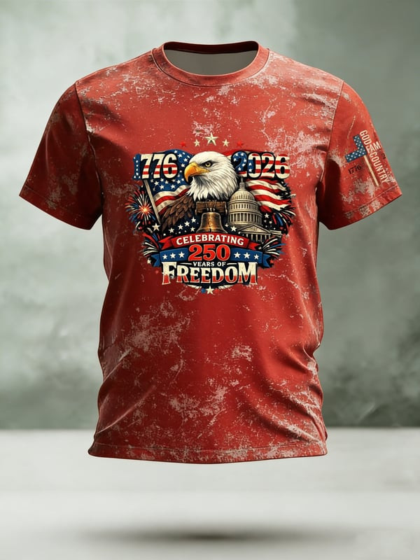 America Celebrates 250Th Anniversary T-Shirt 1776 2026 Liberty Eagle USA Tee Gift For Men - Tradiviet - Image 2